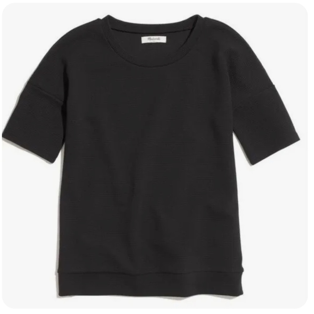Like new! Madewell Gallerist Ponte Tee Black Ribbed Top